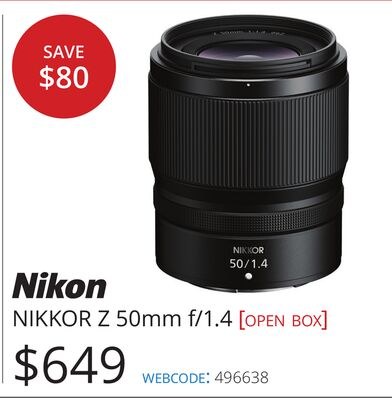 Nikon NIKKOR Z 50mm f/1.4 [OPEN BOX]
