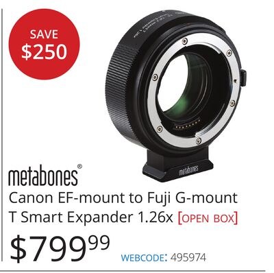 Metabones Canon EF-mount to Fuji G-mount T Smar…