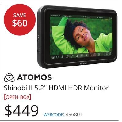 ATOMOS Shinobi II 5.2" HDMI HDR Monitor