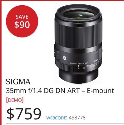 SIGMA 35mm f/1.4 DG DN ART – E-mount [DEMO]