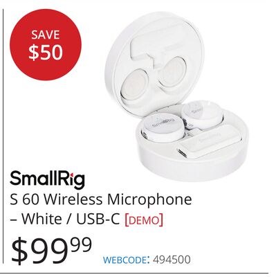 SmallRig S 60 Wireless Microphone – White / USB…