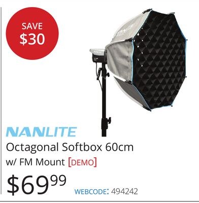 NANLITE Octagonal Softbox 60cm w/ FM Mount [DEM…