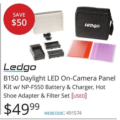 Ledgo B150 Daylight LED On-Camera Panel Kit w/ …