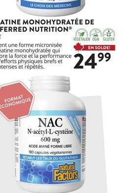 N-Acétyl-L-Cystéine 600 mg Natural Factors