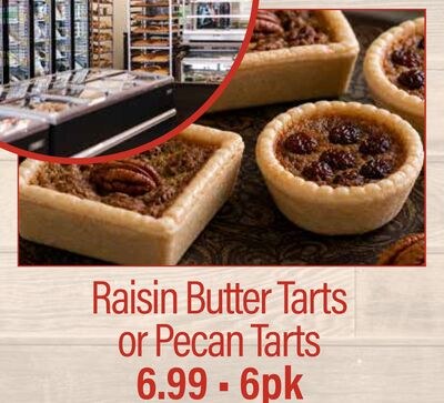 Raisin Butter Tarts or Pecan Tarts
