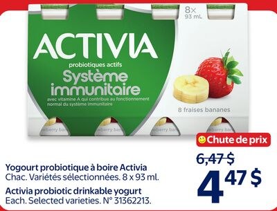 Yogourt probiotique à boire Activia