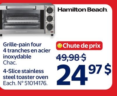 Grille-pain four 4 tranches en acier inoxydable