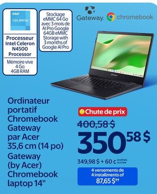 Ordinateur portatif Chromebook Gateway par Acer…