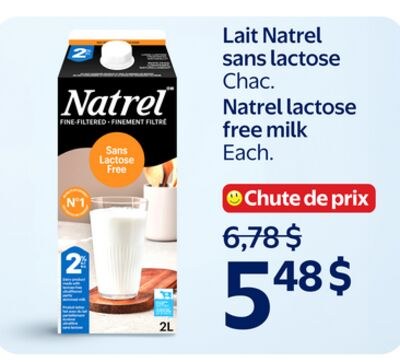 Lait Natrel sans lactose