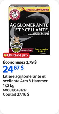 Litière agglomérante et scellante Arm & Hammer …