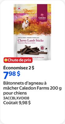 Bâtonnets d'agneau à mâcher Caledon Farms 200 g…