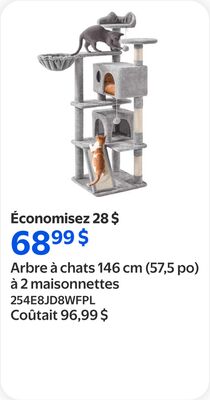 Arbre à chats 146 cm (57,5 po) à 2 maisonnettes
