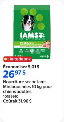 Nourriture sèche Iams Minibouchées 10 kg pour c…