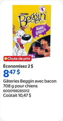 Gâteries Beggin avec bacon 708 g pour chiens