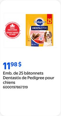 Emb. de 25 bâtonnets Dentastix de Pedigree pour…