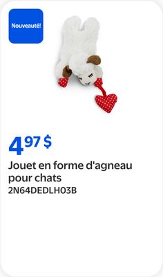 Jouet en forme d'agneau pour chats