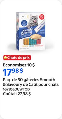 Paq. de 50 gâteries Smooth & Savoury de Catit p…