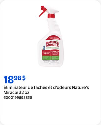 Éliminateur de taches et d'odeurs Nature's Mira…