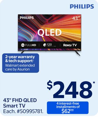 PHILIPS 43" FHD QLED Smart TV