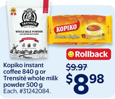 Kopiko instant coffee 840 g or Trensité whole m…