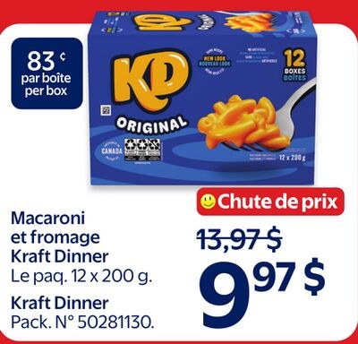 Macaroni et fromage Kraft Dinner
