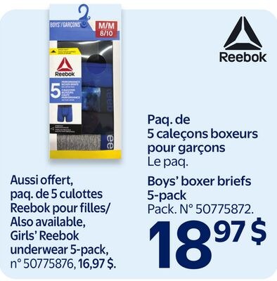 Paq. de 5 caleçons boxeurs pour garçons