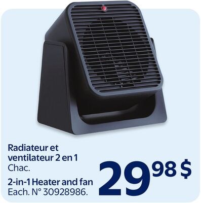 Radiateur et ventilateur 2 en 1