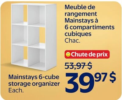 Meuble de rangement Mainstays à 6 compartiments…