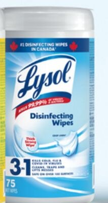 Paq. de 75 – 84 lingettes désinfectantes ou net…