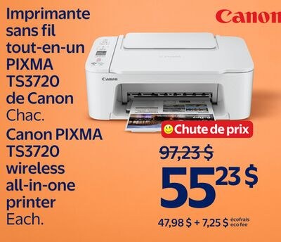 Imprimante sans fil tout-en-un PIXMA TS3720 de …