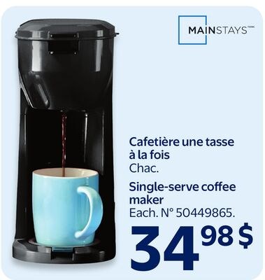 Cafetière une tasse à la fois Mainstays