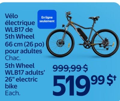 Vélo électrique WLB17 de 5th Wheel 66 cm (26 po…