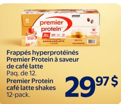Frappés hyperprotéinés Premier Protein a saveur…