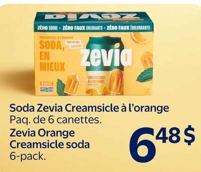 Soda Zevia Creamsicle à l'orange