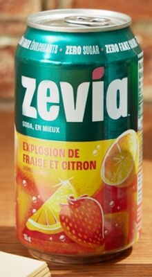 Soda Zevia Explosion de fraise et citron