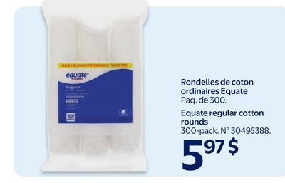 Rondelles de coton ordinaires Equate