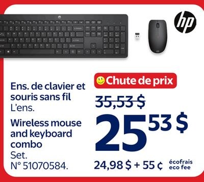 Ens. de clavier et souris sans fil