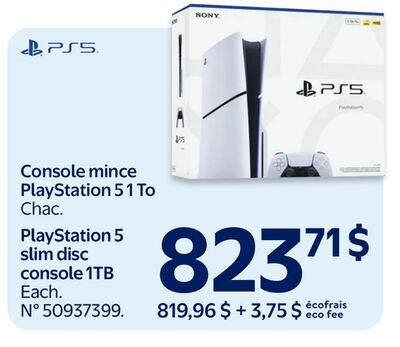 Console mince PlayStation 5 1 To