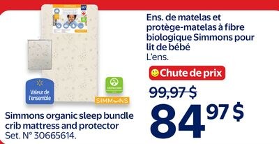 Ens. de matelas et protège-matelas à fibre biol…