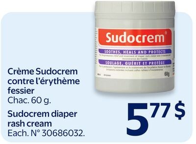 Crème Sudocrem contre l'érythème fessier