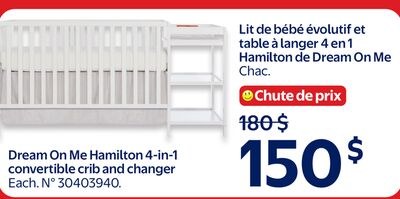 Lit de bébé évolutif et table langer 4 en I Ham…