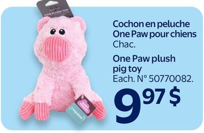 Cochon en peluche One Paw pour chiens