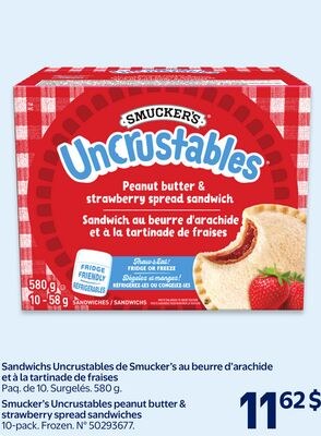 Sandwichs Uncrustables de Smucker's au beurre d…