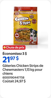 Gâteries Chicken Strips de Chewmasters 1,13 kg …