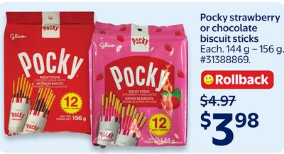 Pocky strawberry or chocolate biscuit sticks