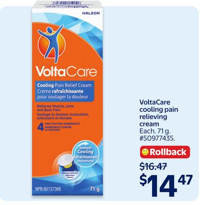 VoltaCare cooling pain relieving cream