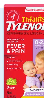 Infants' Tylenol Drops 24 mL or Children's Tyle…