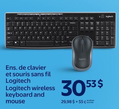 Ens. de clavier et souris sans fil Logitech