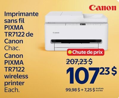 Imprimante sans fil PIXMA TR7122 de Canon