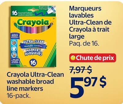 Marqueurs lavables Ultra-Clean de Crayola à tra…